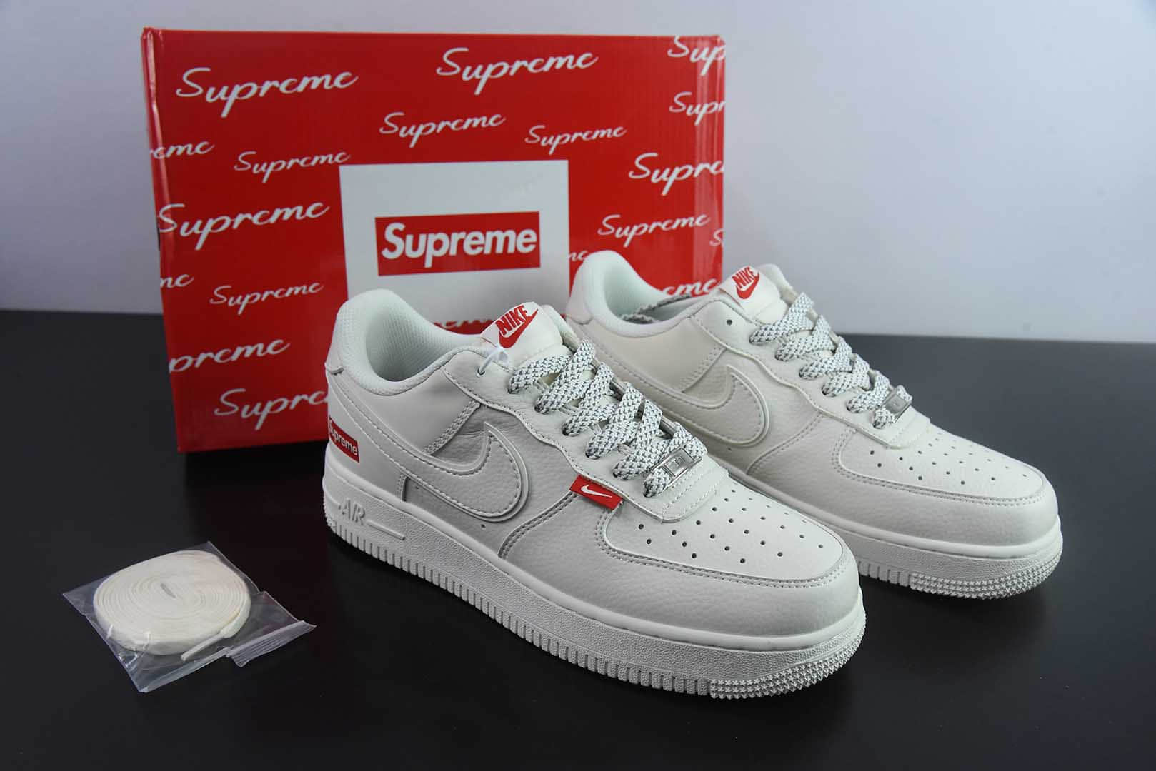 耐克Nike Force 1 '07 Low “Supreme联名百搭米色”空军一号低帮休闲板鞋纯原版本 货号：CS5288-011