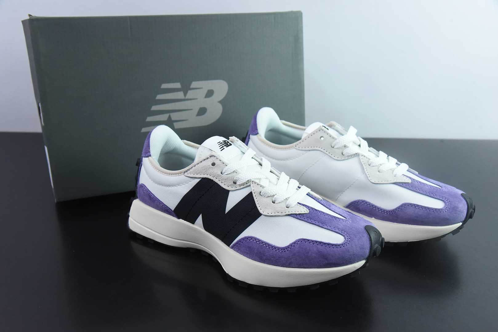 新百伦New Balance MS327系列黑白紫复古休闲运动慢跑鞋纯原版本 货号:MS327FE-2