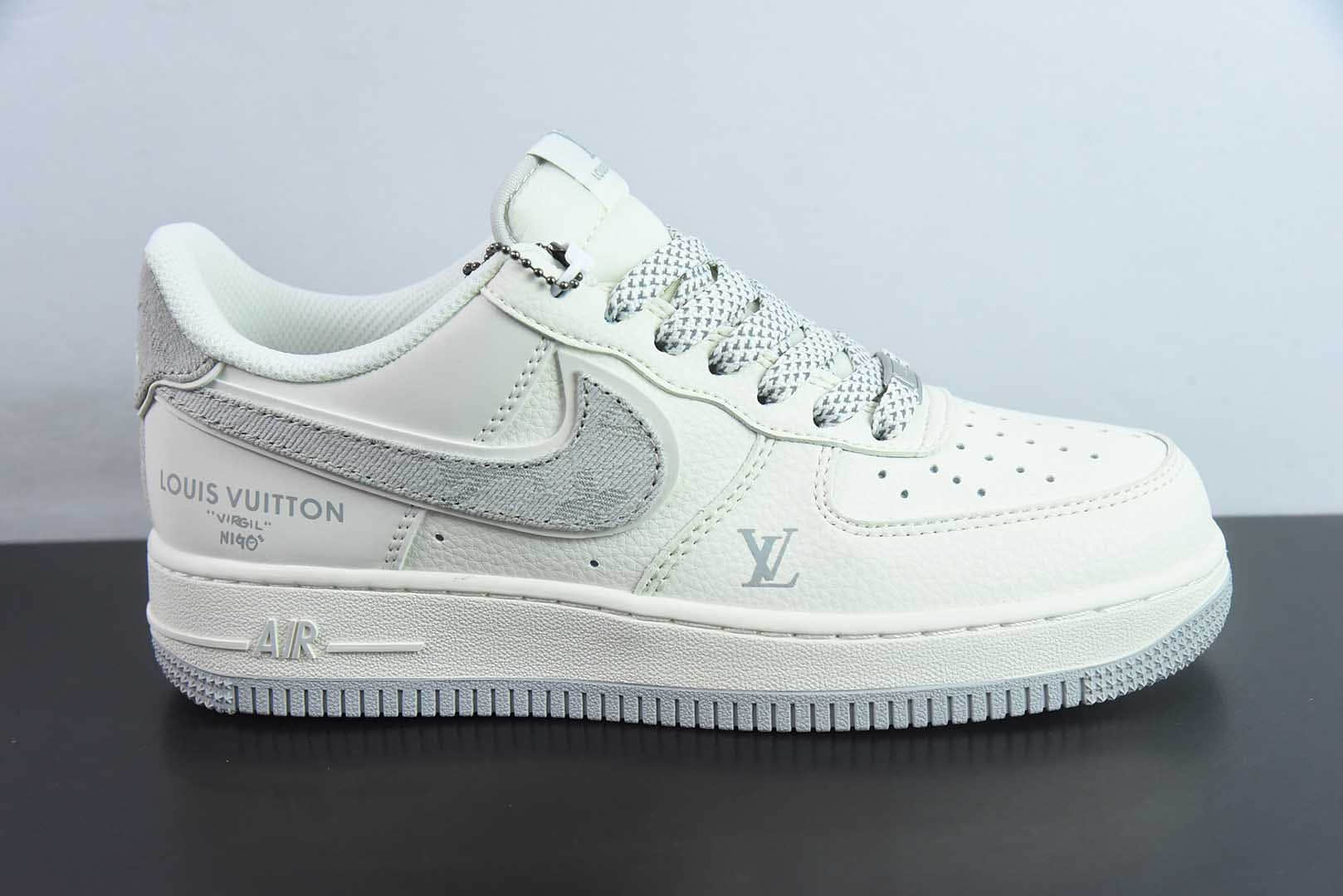 耐克Nike Air Force 1 '07 Low “LV联名米灰牛仔勾”空军一号低帮休闲板鞋纯原版本 货号:SM6668-103