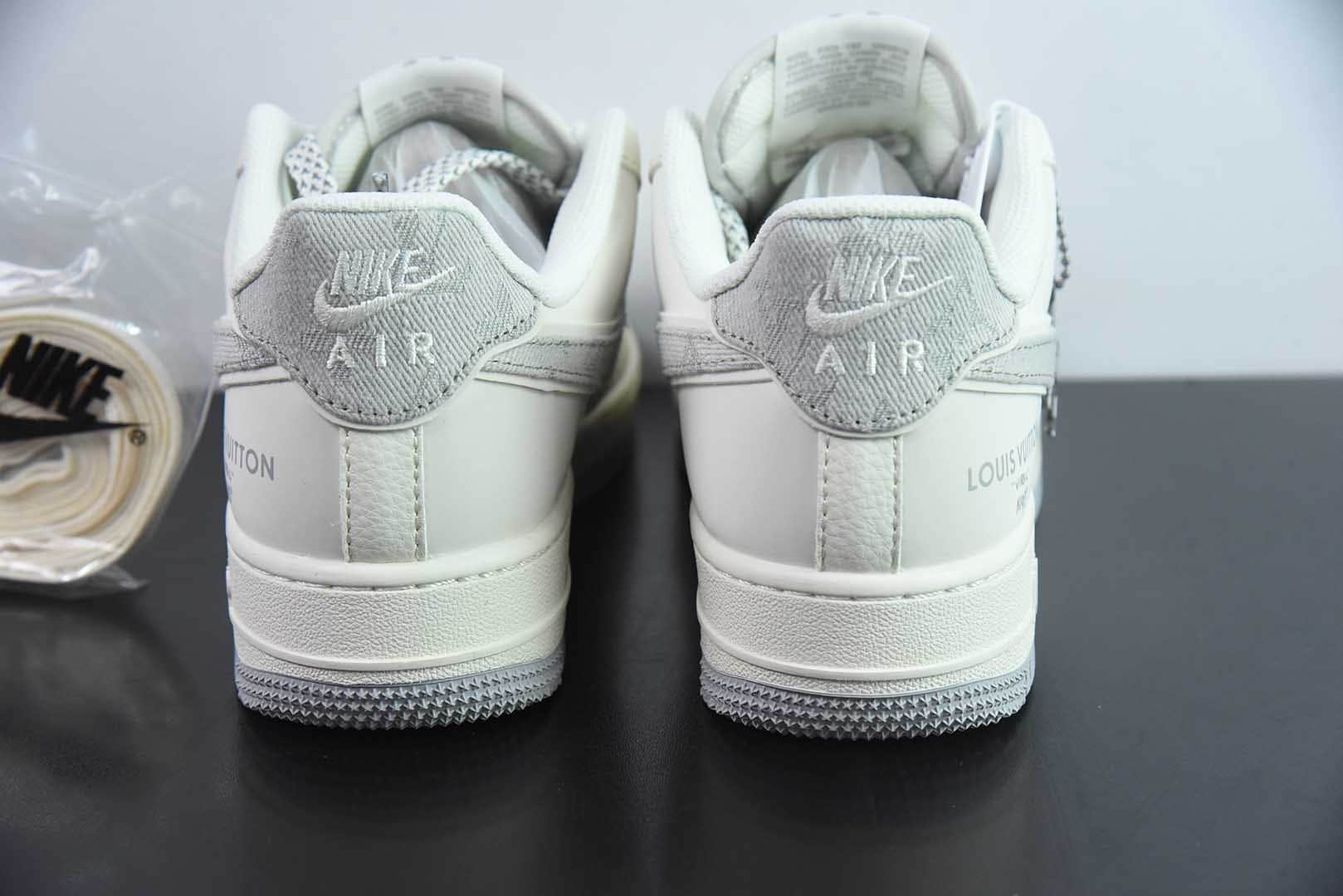 耐克Nike Air Force 1 '07 Low “LV联名米灰牛仔勾”空军一号低帮休闲板鞋纯原版本 货号:SM6668-103