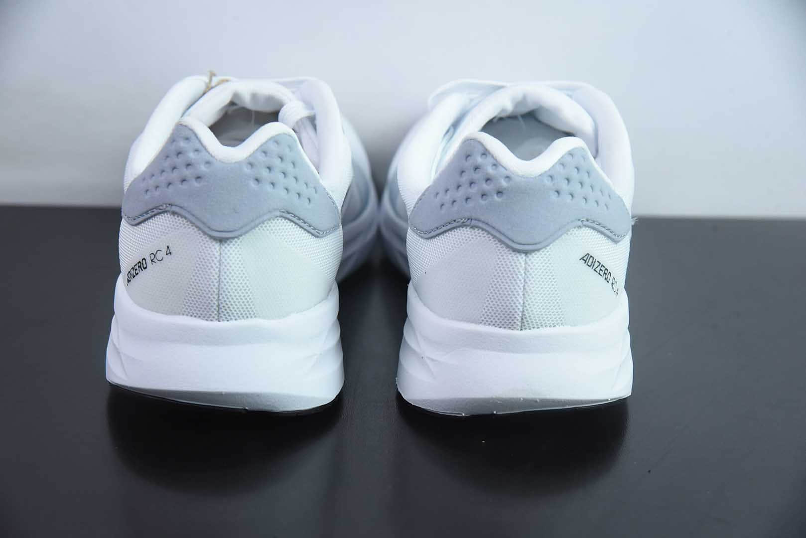 阿迪达斯Adidas Adizero RC 4 阿迪白灰黑网面透气运动跑鞋纯原版本 货号：GX8152