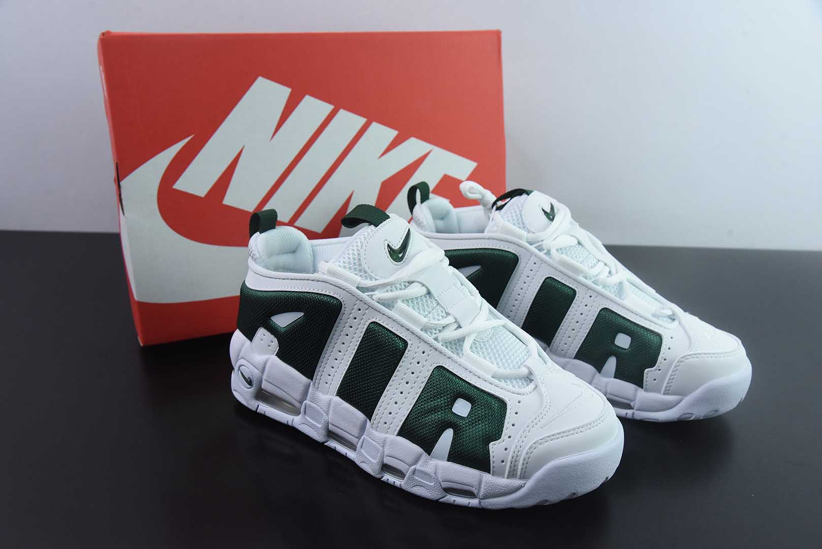 耐克Nike Air More Uptempo Low 大AIR网面初代皮蓬白绿复古篮球鞋纯原版本 货号：FZ3055-102