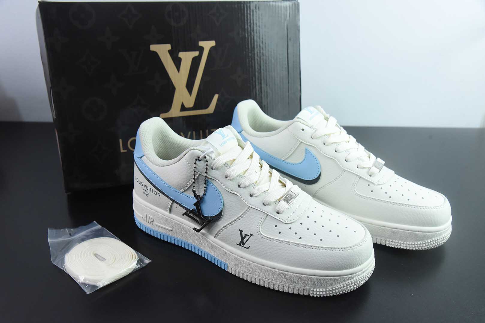 耐克Nike Air Force 1'07 Low LV联名白蓝双拼双勾空军一号低帮休闲板鞋纯原版本 货号：CS5288-028
