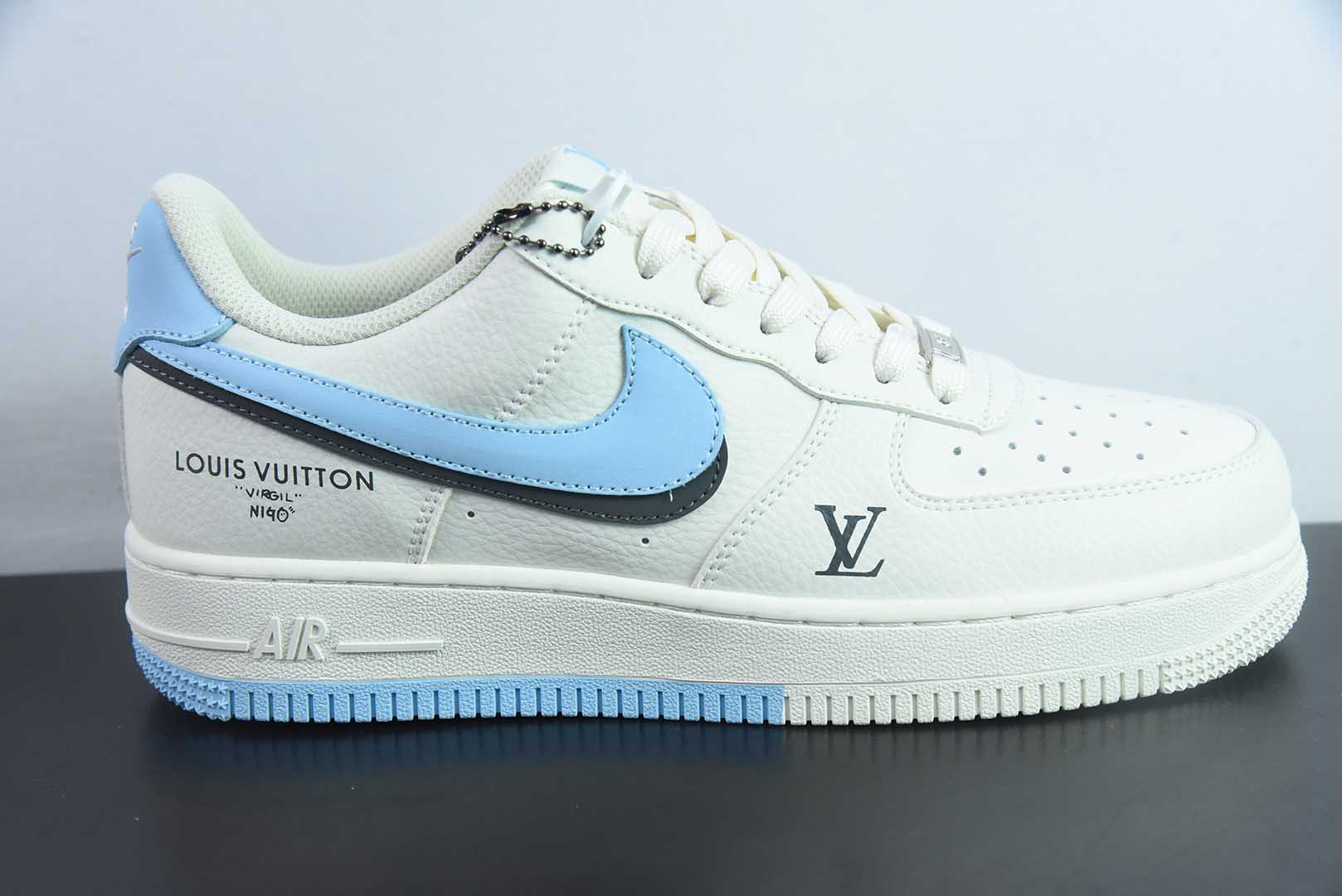 耐克Nike Air Force 1'07 Low LV联名白蓝双拼双勾空军一号低帮休闲板鞋纯原版本 货号：CS5288-028