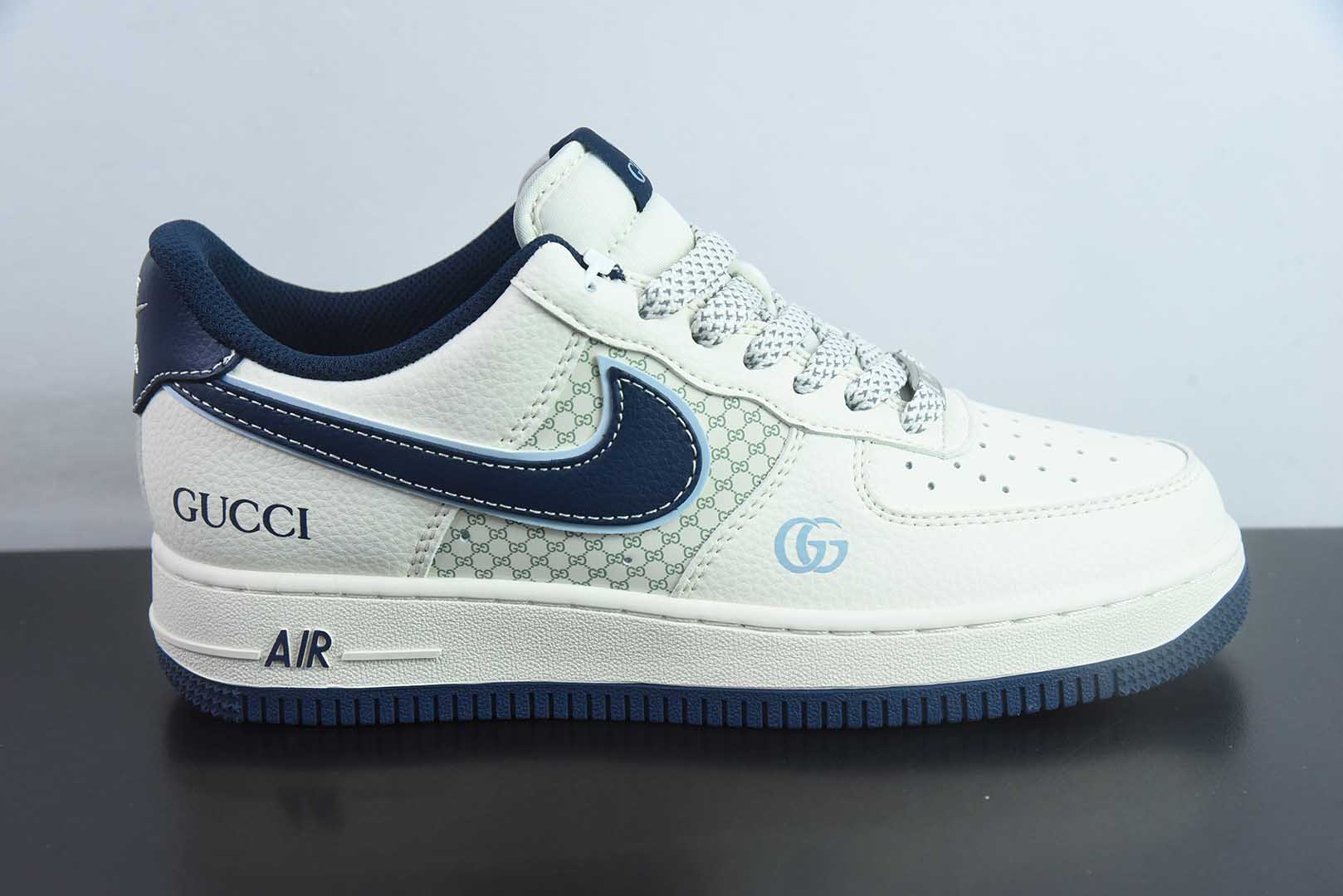 耐克Nike Air Force 1'07 Low 古驰联名花纹蓝勾空军一号低帮休闲板鞋纯原版本 货号：XS1958-564