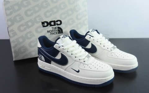 耐克 Nike Air Force 1'07 Low 北面联名白深蓝空军一号低帮休闲板鞋纯原版本 货号：ZH2598-318