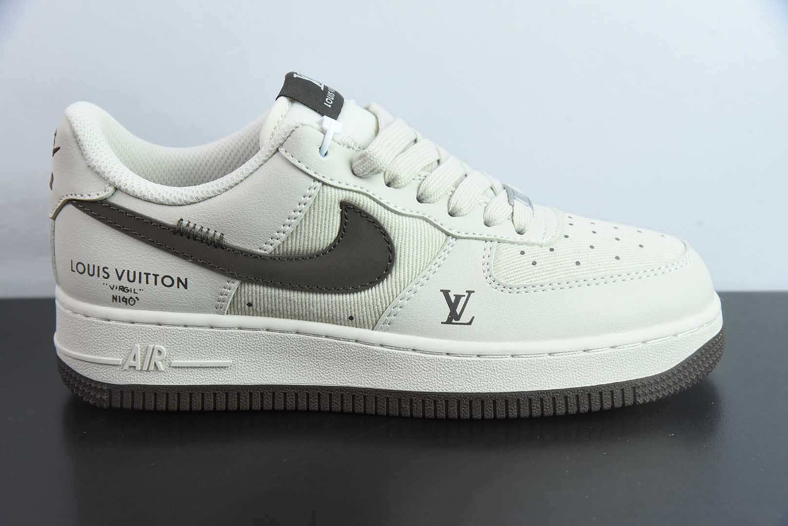 耐克Nike Air Force 1'07 Low LV联名网面拼接米棕空军一号低帮休闲板鞋纯原版本 货号：QW5836-004