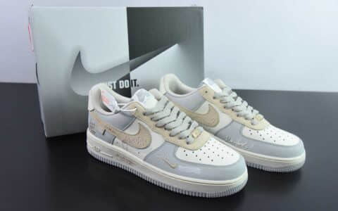 耐克 Nike Air Force 1 Low 07 浅灰白小钩涂鸦空军一号低帮休闲板鞋纯原版本 货号：DB3310-111