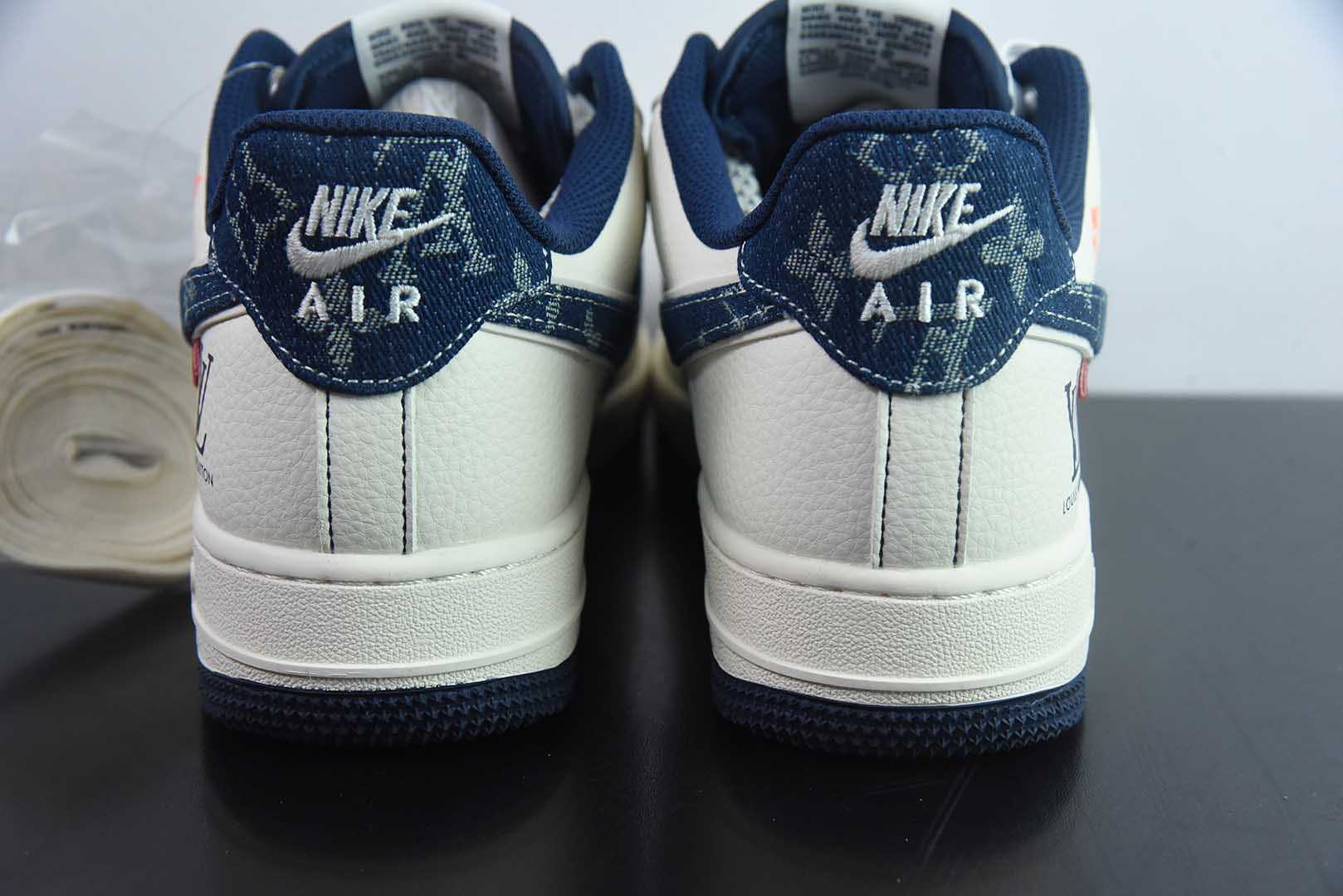 耐克Nike Air Force 1 '07 Low “LV联名黑线蓝牛仔”空军一号低帮休闲板鞋纯原版本 货号：YX5066-345