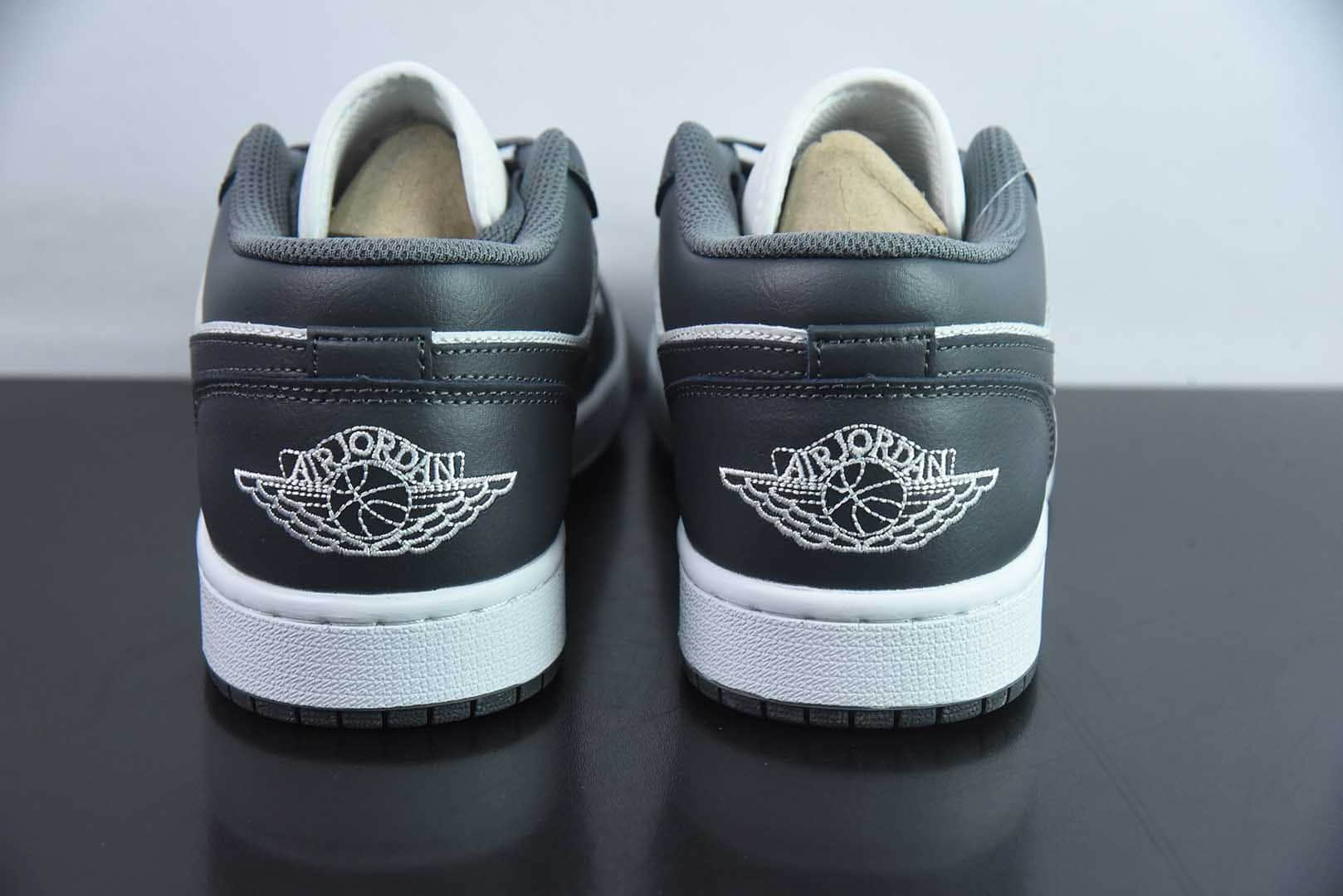 乔丹Air Jordan 1 AJ1 Low 乔丹1代深灰白低帮复古篮球鞋纯原版本 货号：553558-044