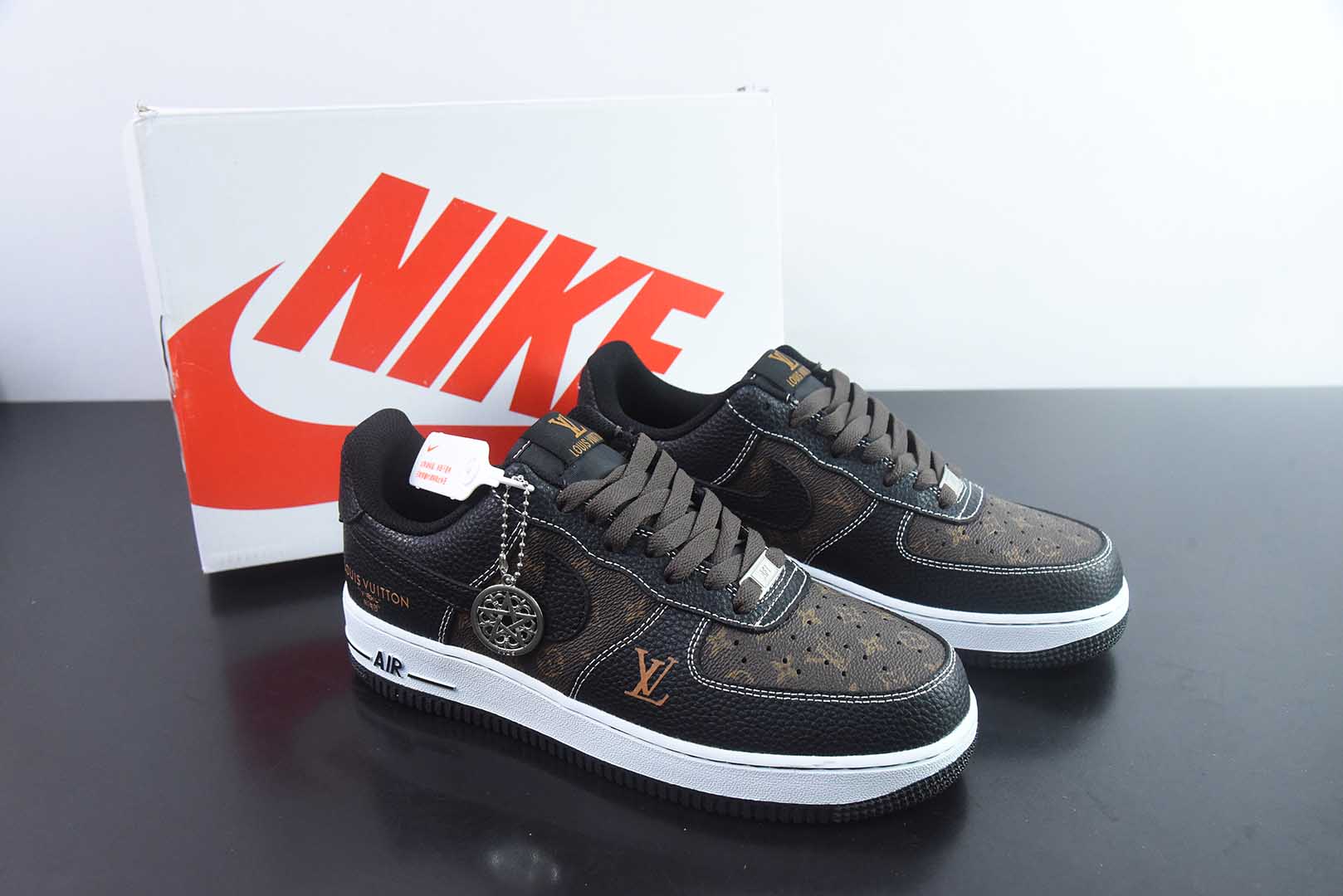耐克Nike Air Force 1 '07 Low “LV联名经典黑棕”空军一号低帮休息板鞋纯原版本 货号：CZ3986-002
