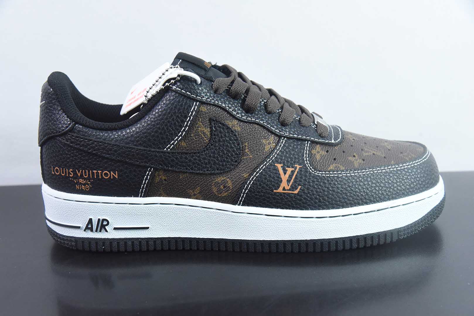耐克Nike Air Force 1 '07 Low “LV联名经典黑棕”空军一号低帮休息板鞋纯原版本 货号：CZ3986-002