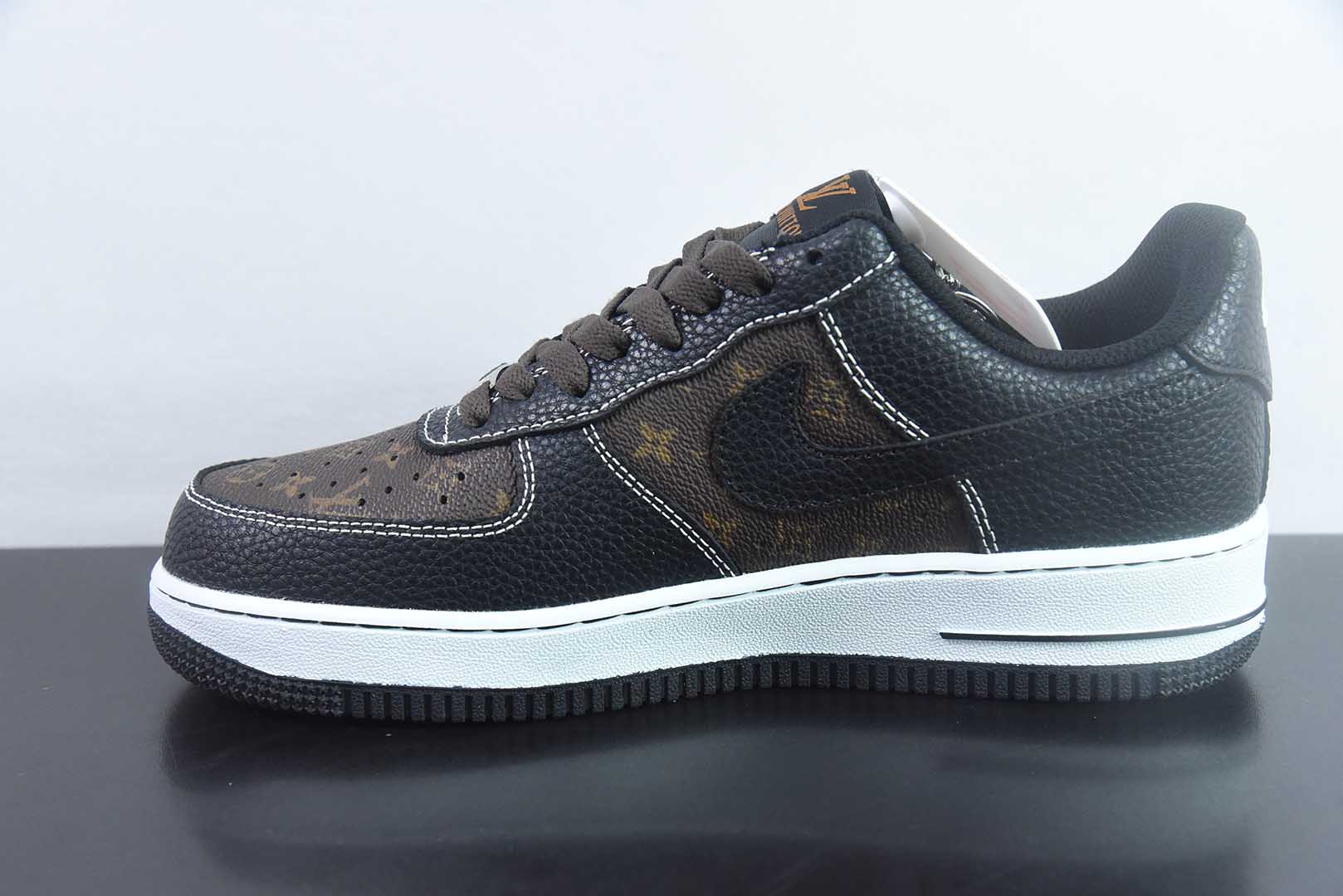 耐克Nike Air Force 1 '07 Low “LV联名经典黑棕”空军一号低帮休息板鞋纯原版本 货号：CZ3986-002