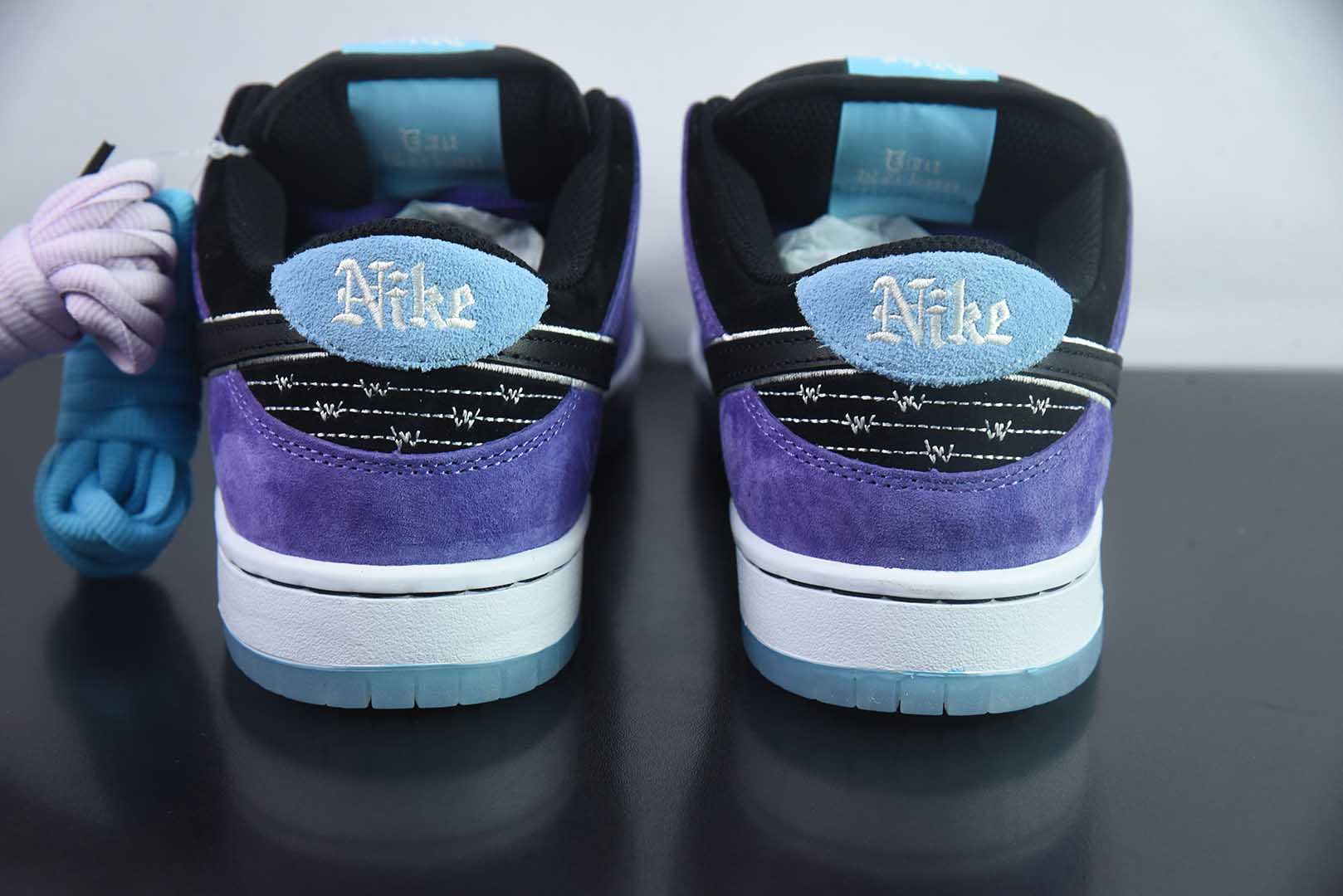 耐克Nike Dunk SB DUNK紫黑白SB低帮休闲滑板鞋纯原版本 货号：HJ0513-500
