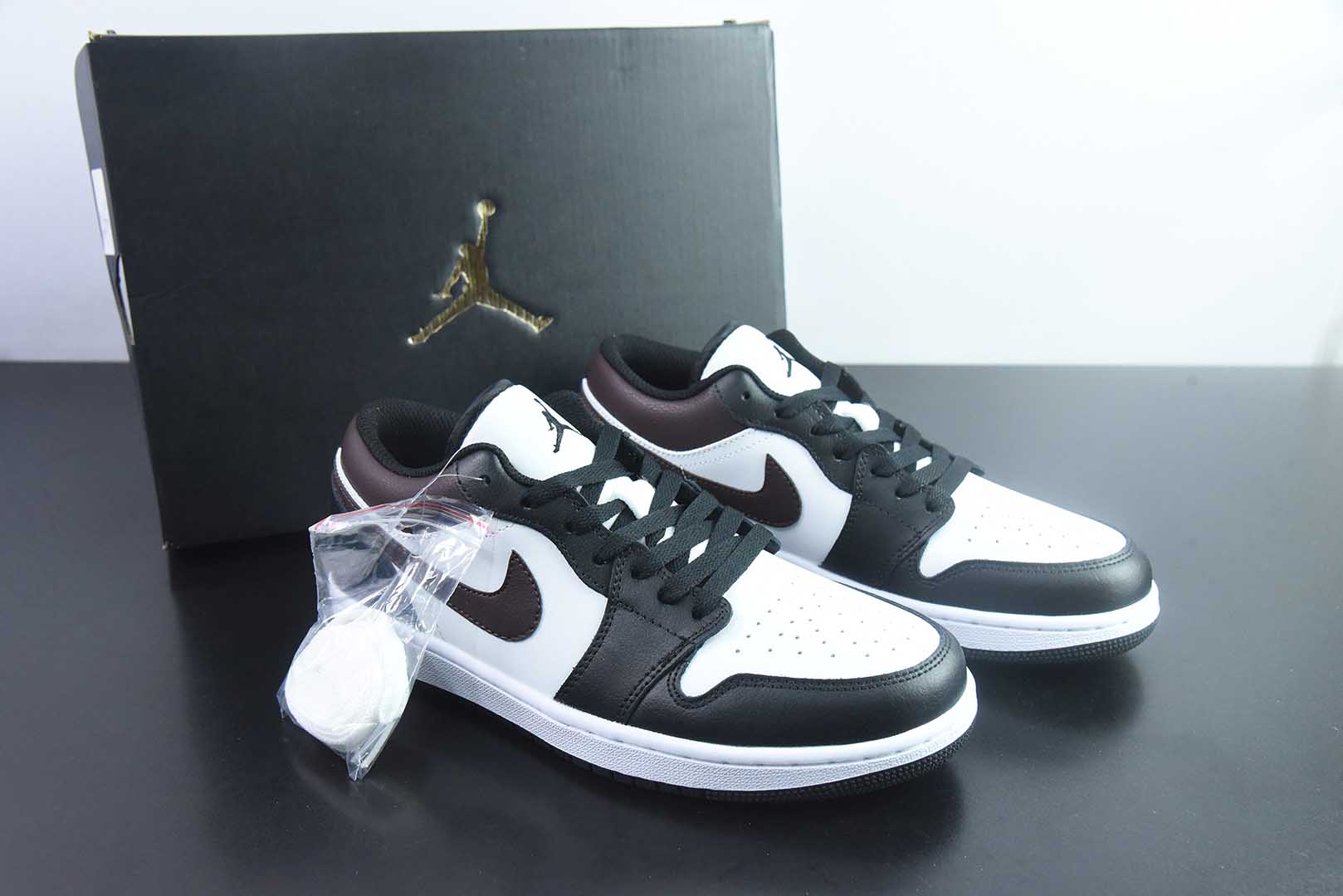 乔丹Air Jordan 1 Low 白黑棕AJ1乔1低帮休闲板鞋纯原版本 货号：IO3393-010