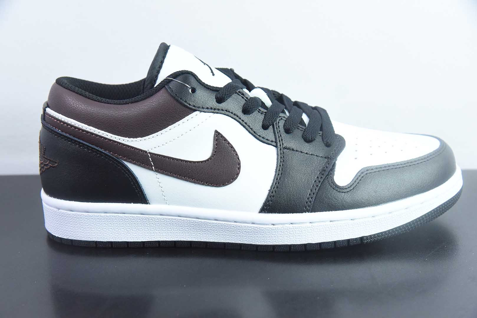 乔丹Air Jordan 1 Low 白黑棕AJ1乔1低帮休闲板鞋纯原版本 货号：IO3393-010
