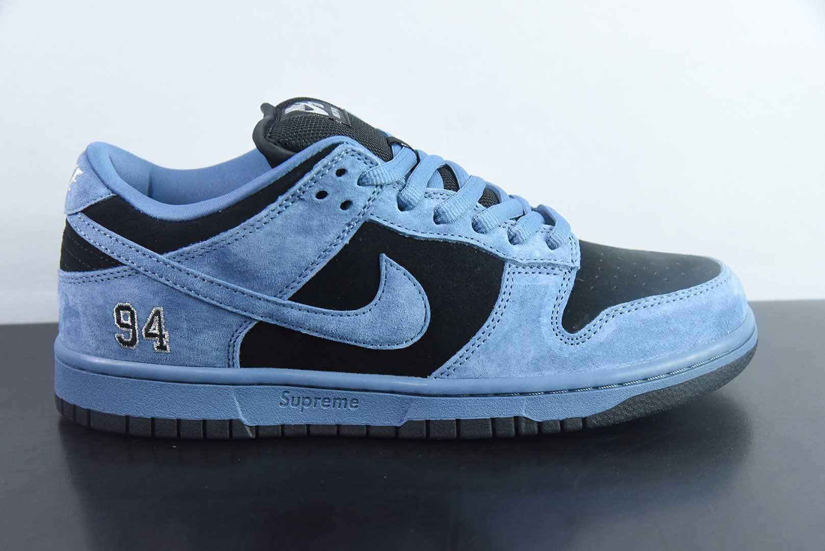 S2纯原耐克 Nike Dunk SB DUNK LOW PRO OG QS x Supreme 黑蓝 货号：HQ8487-400 实拍细节图