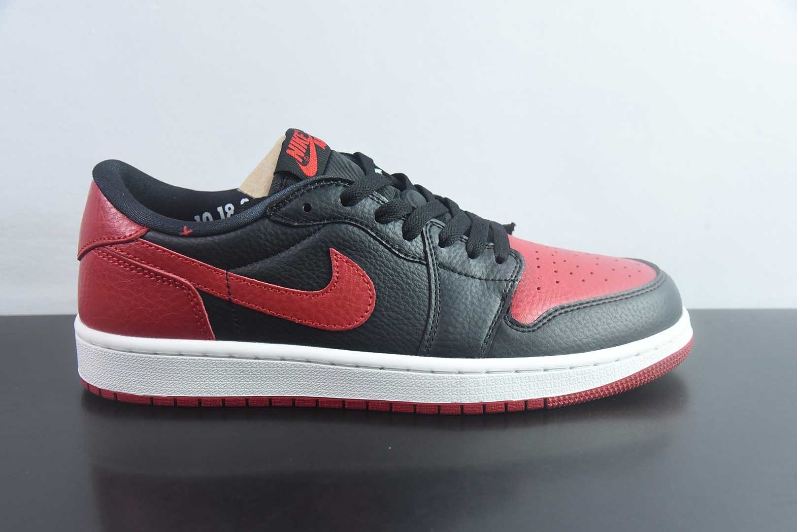 乔丹 Air Jordan 1 Low "Banned" AJ1 乔1黑红禁穿XX 低帮文化休闲板鞋 货号：IW6276-001 纯原版本 实拍细节图