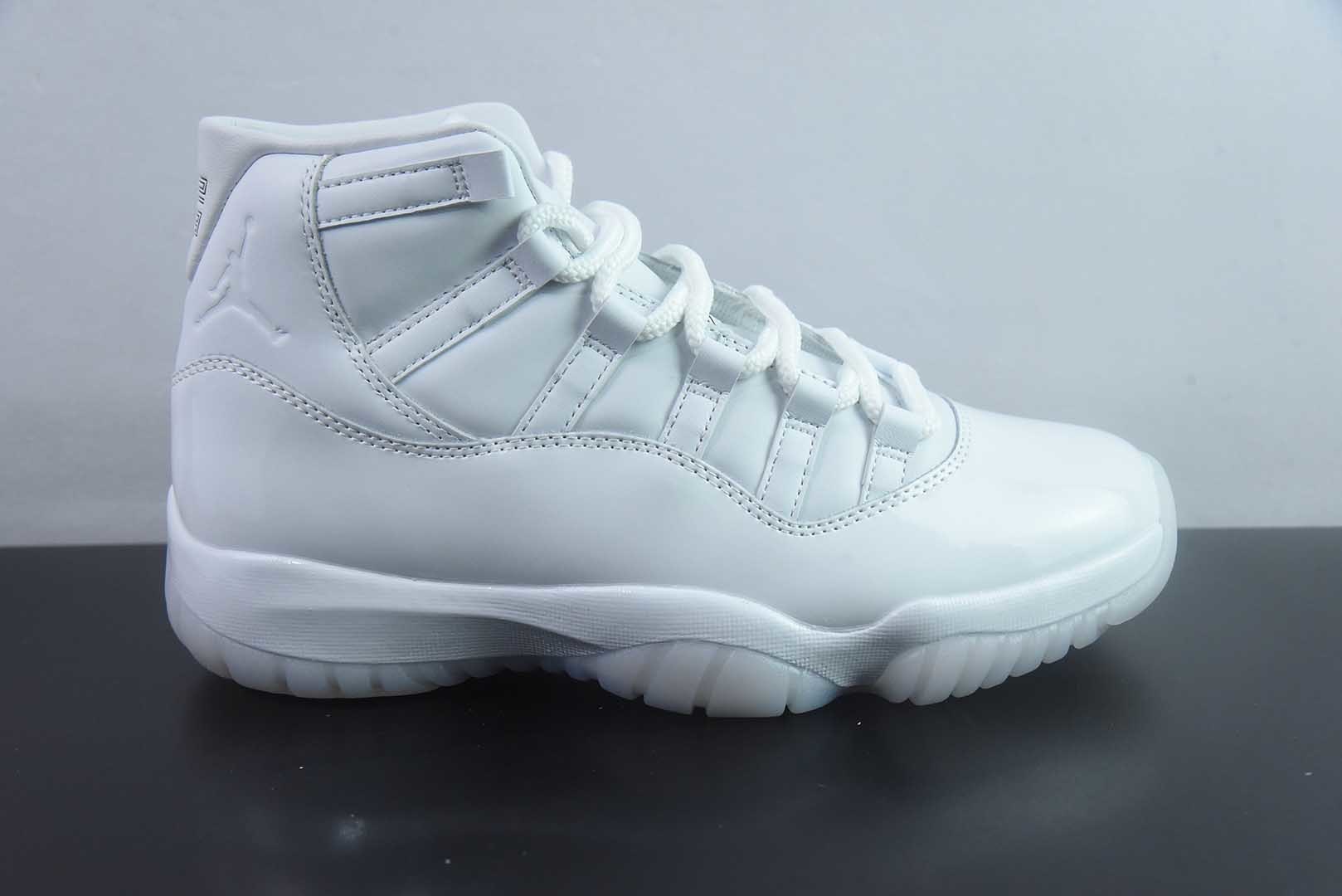 纯原版 aj11纯白高帮 珍珠白 全白 Comme des Garçons × Jordan 乔丹 Air Jordan 11 白色 货号:IV7639-100 实拍细节图