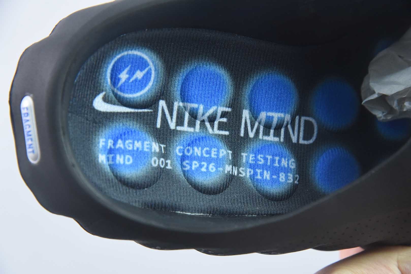 耐克 NIKE MIND 001 SP FK Fragment Design x  藤原浩联名舒适贴合科技风无特殊功能包头按摩拖鞋   目前最顶批次 原厂高密度三明治 长翻毛黑绒 前后组合模块 22块独立按摩单元 无任何毛边 纯原版本 货号：IQ8502-001 实拍细节图