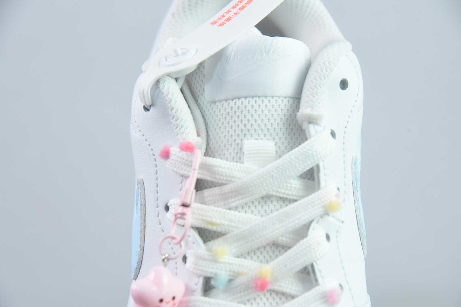 【定制版】耐克 NikeCourtBorough“星糖奶冻”Starry Panna Cotta皮革结构手绘潮流板鞋 纯原版本 货号：BQ5448-220 实拍细节图
