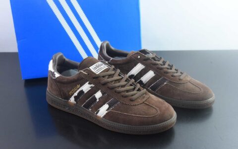 Adidas originals HANDBALL SPEZIAL 三叶草 德训 休闲运动板鞋/棕色 奶牛 KJ7422 纯原版本
