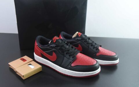 乔丹 Air Jordan 1 Low "Banned" AJ1 乔1黑红禁穿XX 低帮文化休闲板鞋 货号：IW6276-001 纯原版本 主图