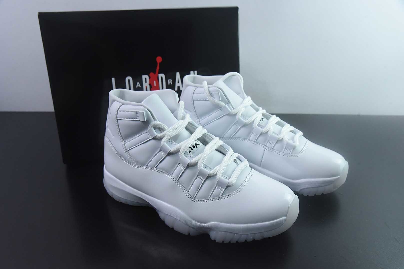 纯原版 aj11纯白高帮 珍珠白 全白 Comme des Garçons × Jordan 乔丹 Air Jordan 11 白色 货号:IV7639-100 主图