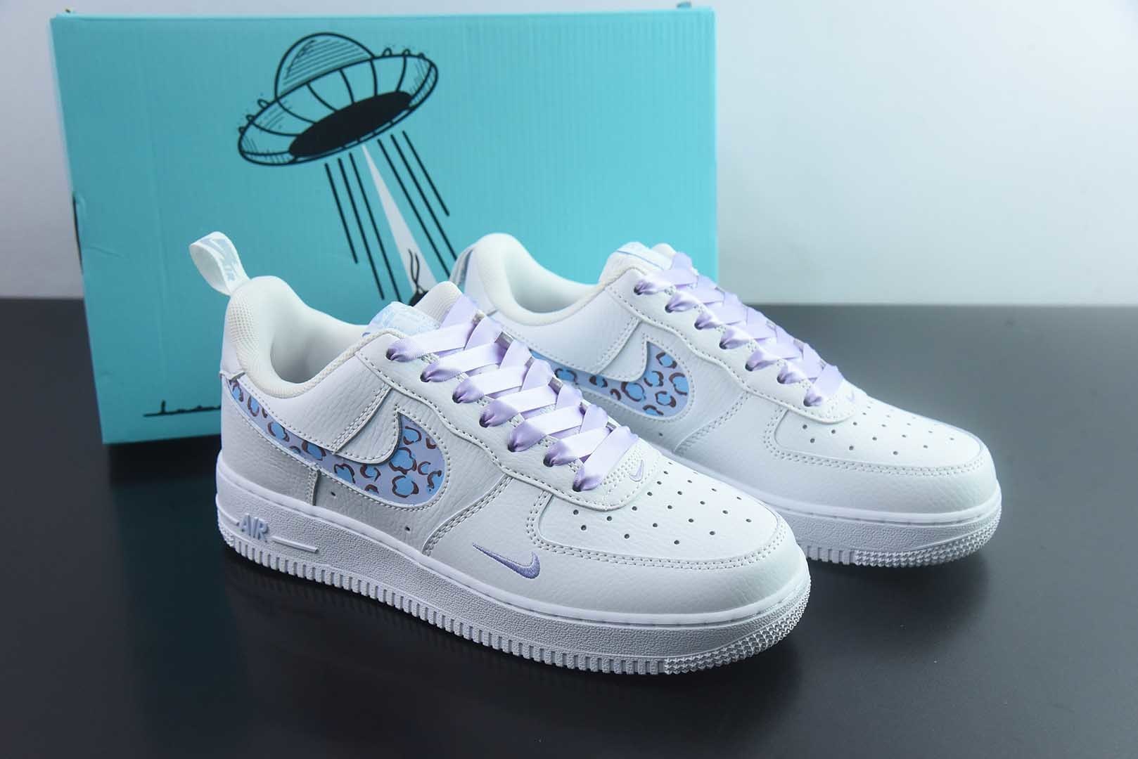 耐克 Nike Air Force 1'07 Low "Ice Blue Leopard Shadow" 手绘涂鸦 冰蓝豹影 空军一号低帮休闲板鞋 FB8971-008 纯原版本 主图