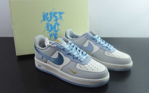 手绘涂鸦“雾屿蓝汐”耐克 Nike Air Force 1  “Misty Isle Tide”空军一号定制板鞋 纯原版本 货号：DB3310-117