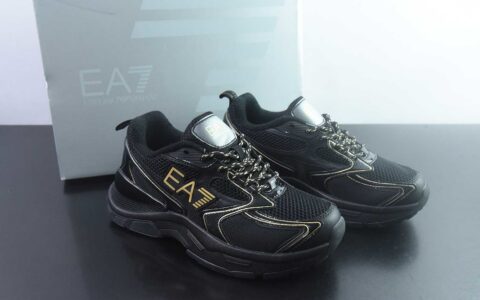 EMPORIO ARMANI阿玛尼 EA7 橡胶皮革圆头系带低帮生活休闲鞋 安普里奥•阿玛尼（Emporio Armani）是意大利著名奢侈品品牌 纯原版本 主图