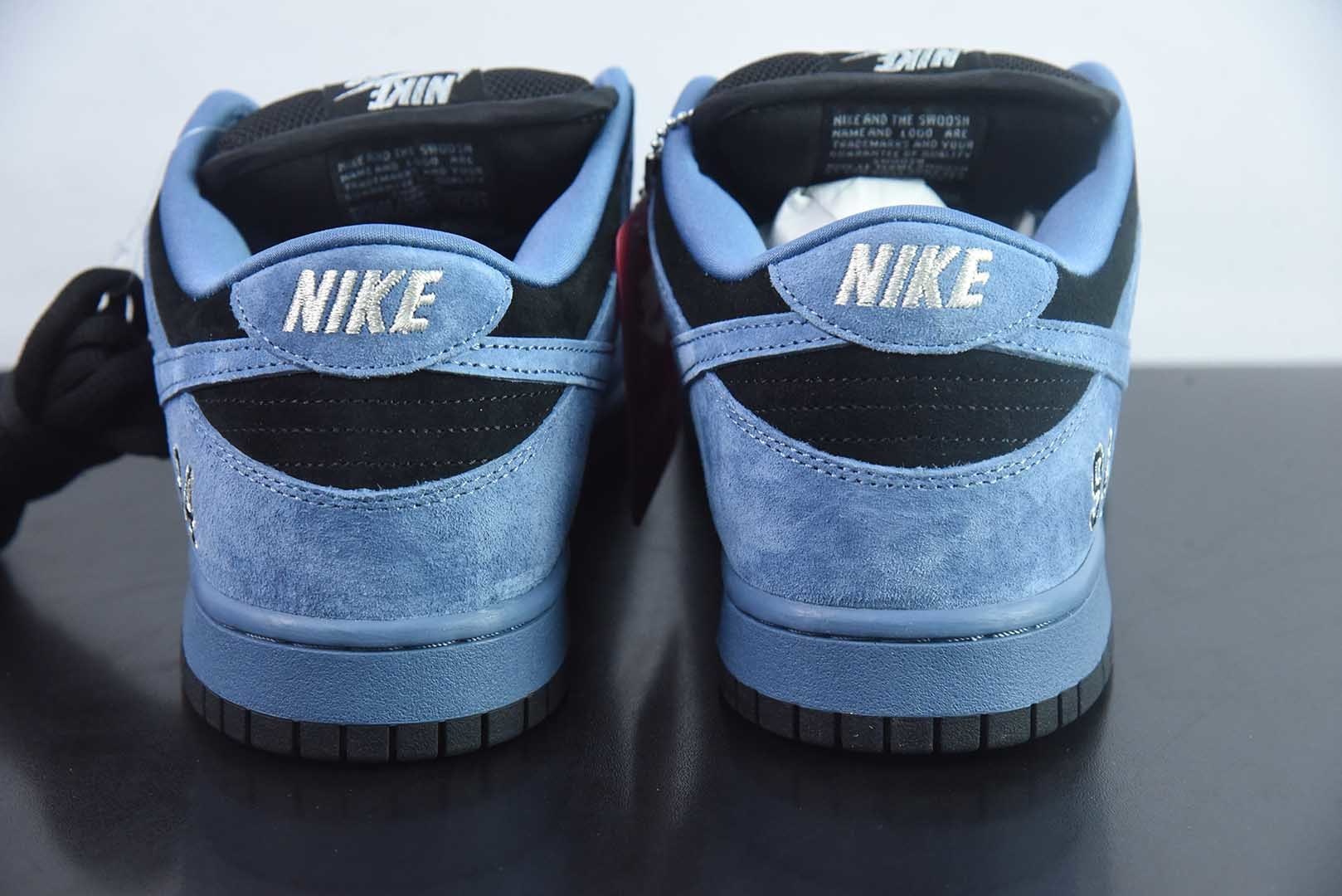 S2纯原耐克 Nike Dunk SB DUNK LOW PRO OG QS x Supreme 黑蓝 货号：HQ8487-400 实拍细节图