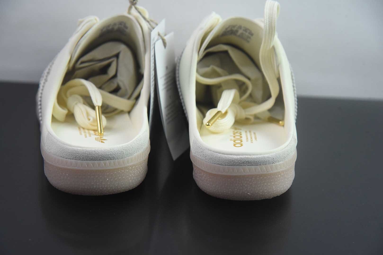 阿迪达斯 adidas originals Samba OG MULE 舒适贴合 透气 包头拖鞋 货号：浅米KH7719 纯原版本 实拍细节图
