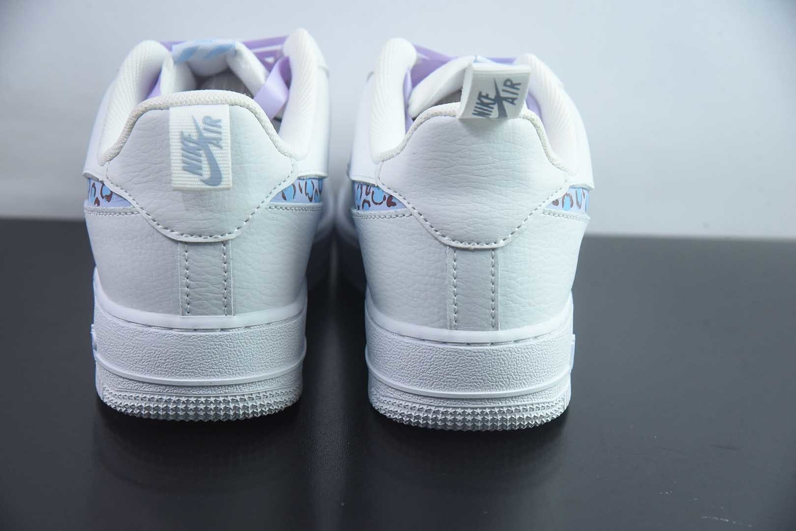耐克 Nike Air Force 1'07 Low "Ice Blue Leopard Shadow" 手绘涂鸦 冰蓝豹影 空军一号低帮休闲板鞋 FB8971-008 纯原版本 实拍细节图