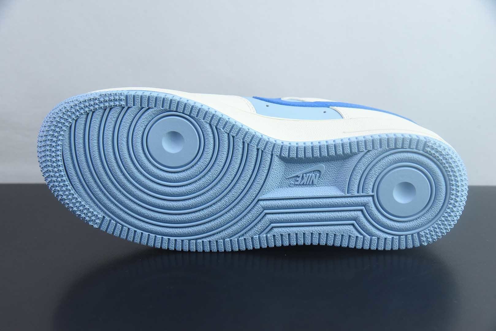 【定制版】手绘涂鸦“粉蓝泡泡”Nike Air Force 1  “Misty Isle Tide”空军一号定制板鞋 纯原版本 货号：DB3301-112 实拍细节图