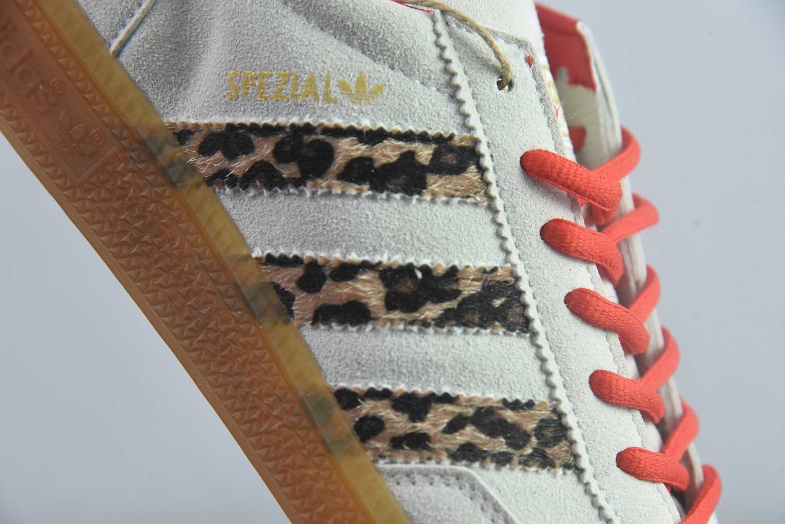 Adidas originals HANDBALL SPEZIAL 三叶草 德训 休闲运动板鞋/灰色豹纹  BD7622 纯原版本 实拍细节图