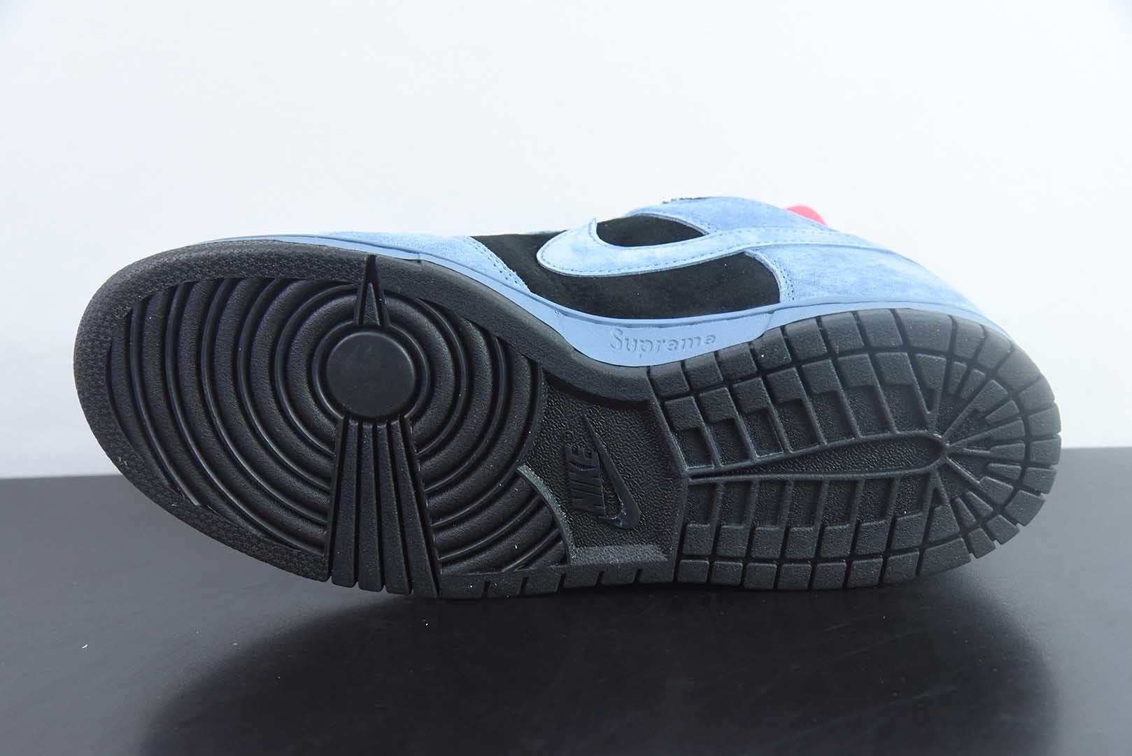 S2纯原耐克 Nike Dunk SB DUNK LOW PRO OG QS x Supreme 黑蓝 货号：HQ8487-400 实拍细节图