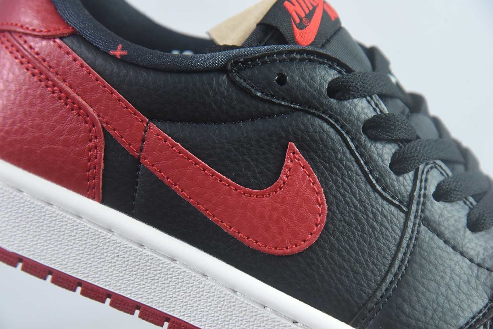 乔丹 Air Jordan 1 Low "Banned" AJ1 乔1黑红禁穿XX 低帮文化休闲板鞋 货号：IW6276-001 纯原版本 实拍细节图