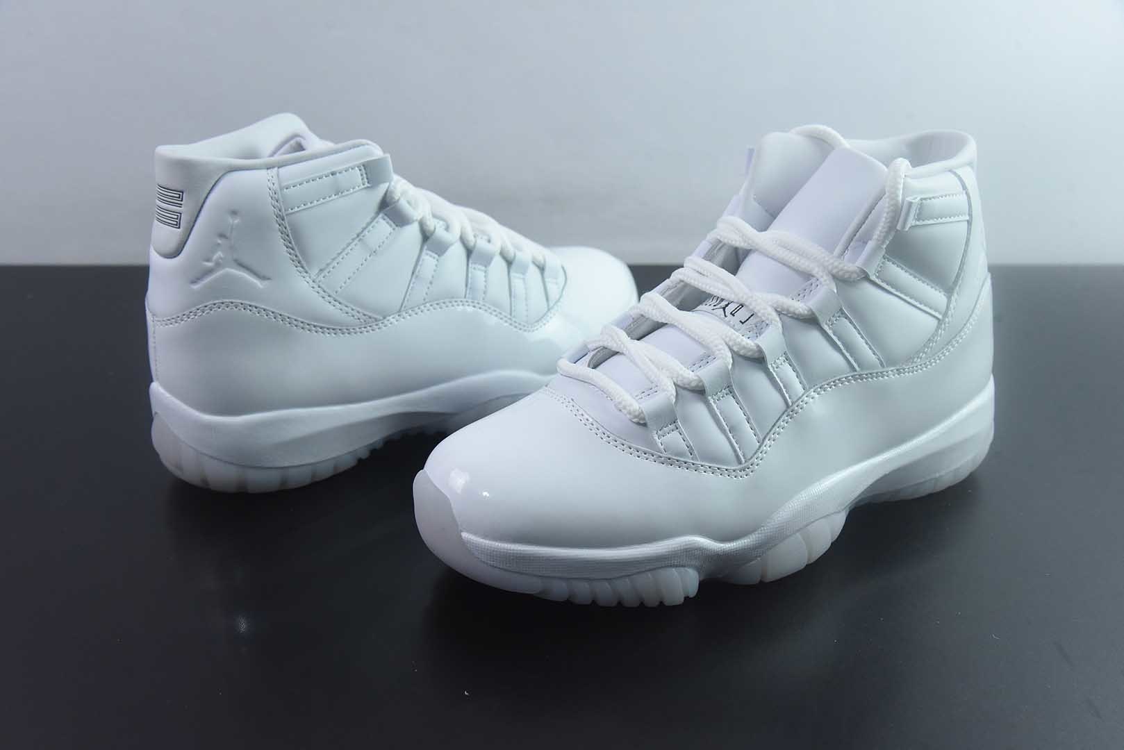 纯原版 aj11纯白高帮 珍珠白 全白 Comme des Garçons × Jordan 乔丹 Air Jordan 11 白色 货号:IV7639-100 实拍细节图