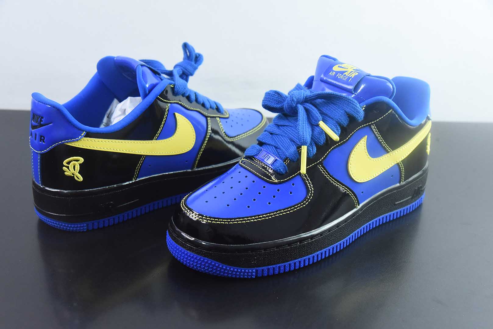 S2纯原版 空军一号af1 黑黄蓝 耐克 Nike  × Central Cee Air Force 1 Low SP 低帮 板鞋 货号：IQ1402-010 实拍细节图