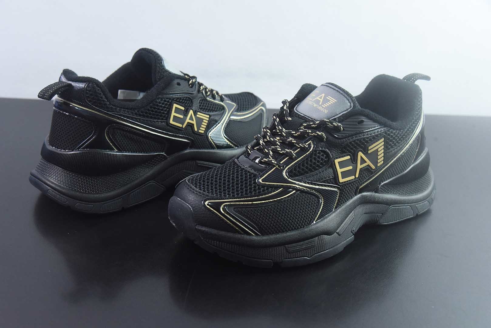EMPORIO ARMANI阿玛尼 EA7 橡胶皮革圆头系带低帮生活休闲鞋 安普里奥•阿玛尼（Emporio Armani）是意大利著名奢侈品品牌 纯原版本 实拍细节图