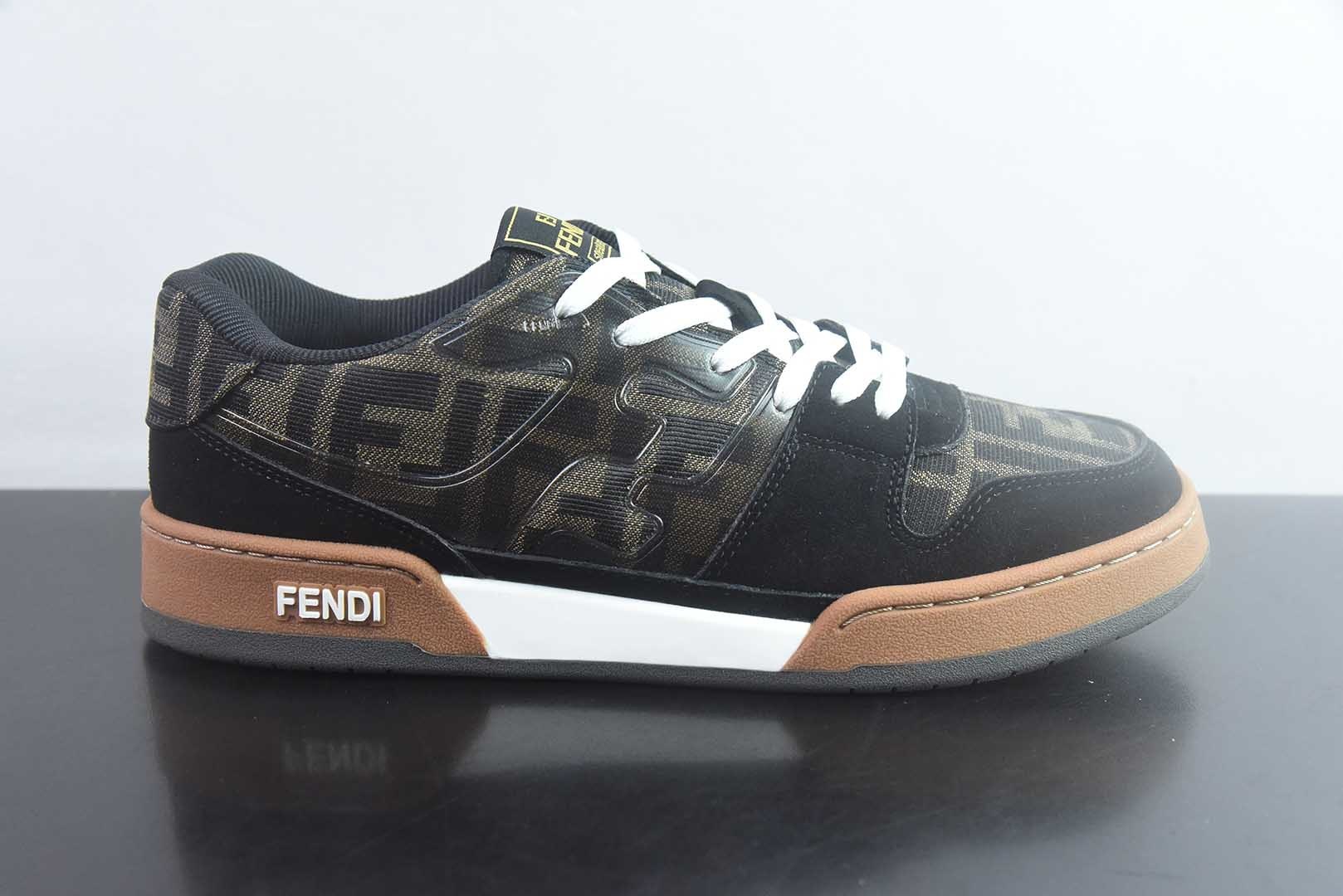 FENDI芬迪 Match 皮革 浮雕系带 低帮时尚板鞋 FENDI Matc 纯原版本 货号:7E1493AHH2 F1FHS 实拍细节图