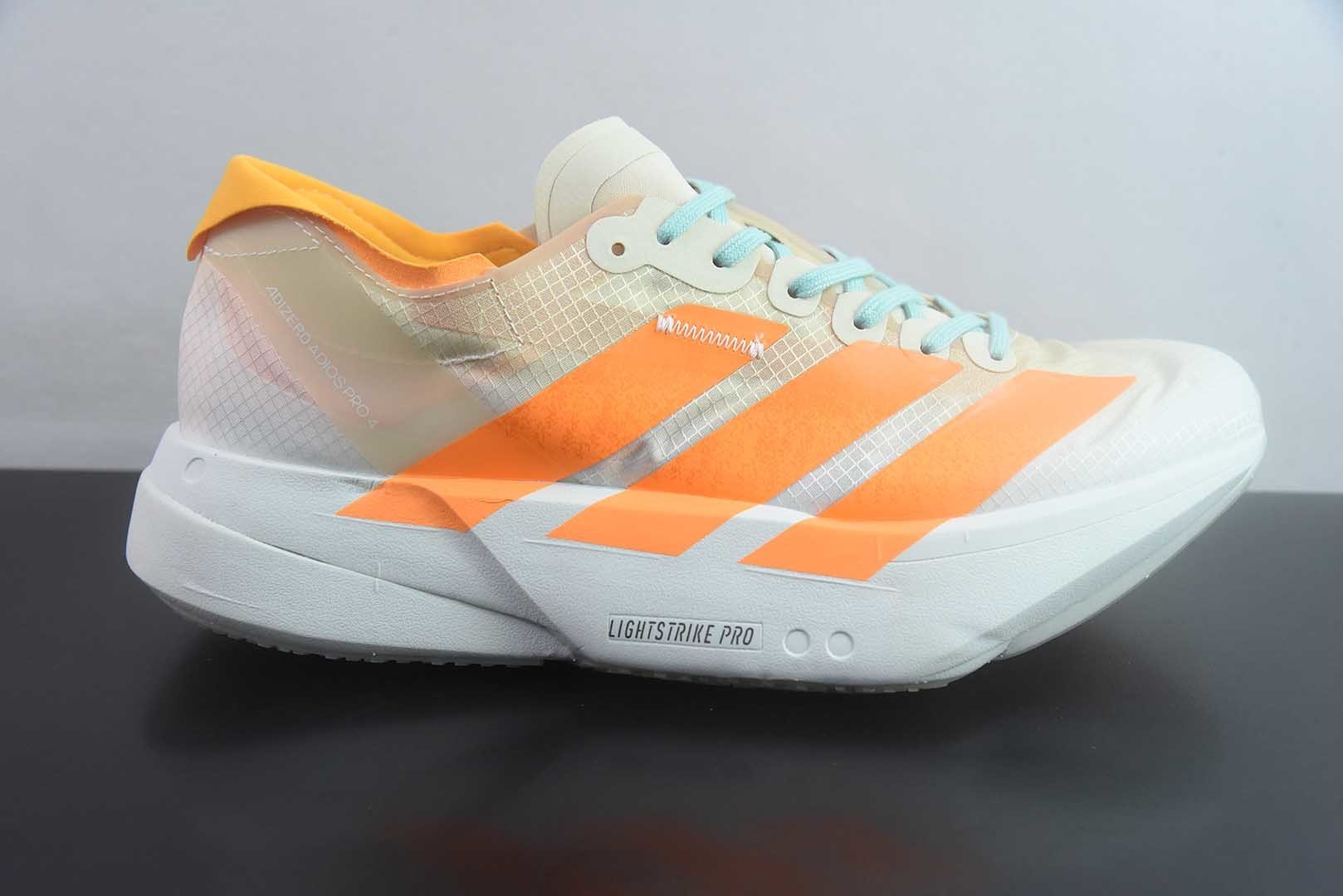阿迪达斯 adidas Adizero Adios Pro 4 白橙 纯原版本 货号：JR1241 实拍细节图