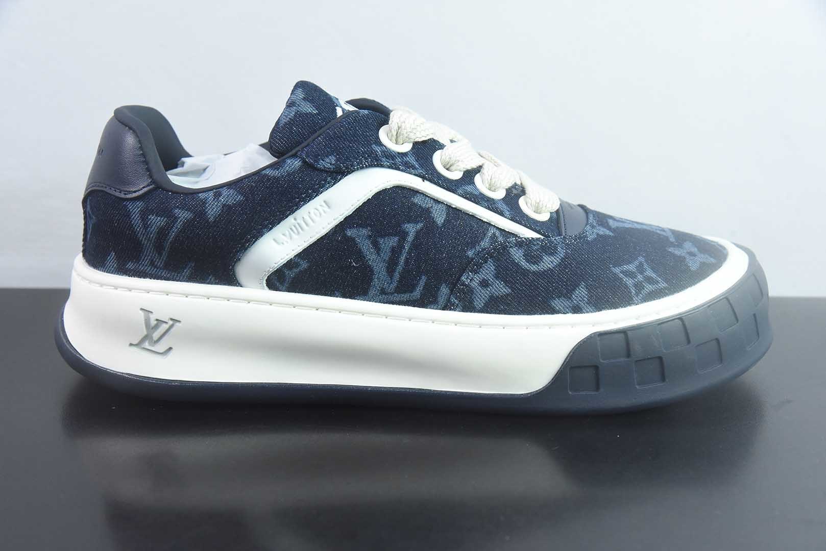 LV Tilted 牛皮革 饼干鞋 淡紫格纹 纯原版本 实拍细节图