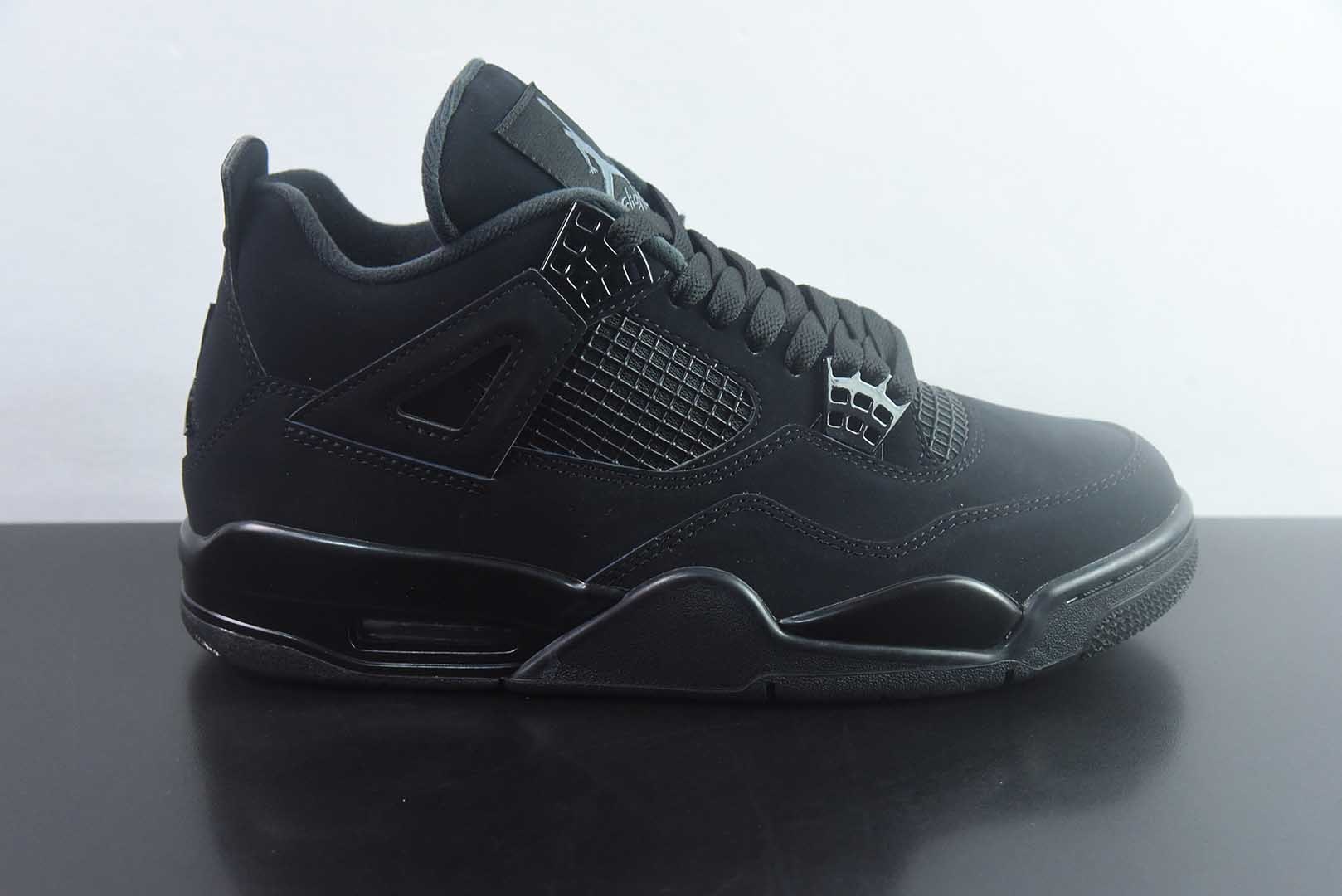 Jordan 乔丹 Air Jordan 4 Retro 时尚百搭 中帮 复古篮球鞋 男女同款 货号：CU1110-010 黑猫 纯原版本 实拍细节图