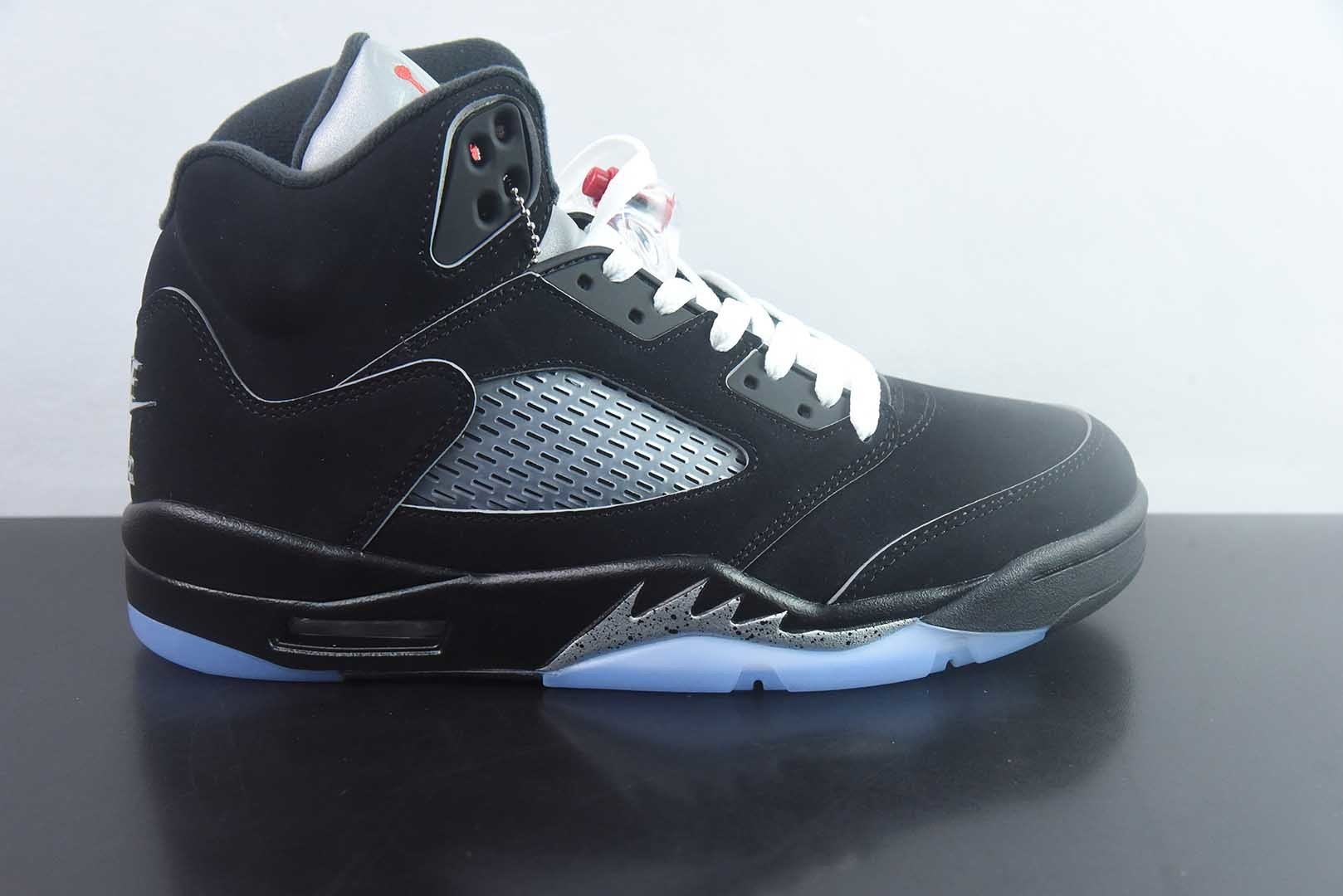 Jordan 乔丹 Air Jordan 5 舒适贴合 复古篮球鞋 男款  货号：HF3975-001 黑银 纯原版本 实拍细节图