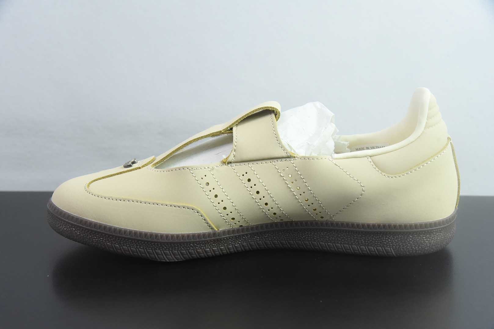 阿迪达斯 adidas三叶草 Samba Jane 魔术贴玛丽珍女鞋 复古德训平底休闲鞋 豆沙粉 纯原版本 货号:KJ3969 实拍细节图