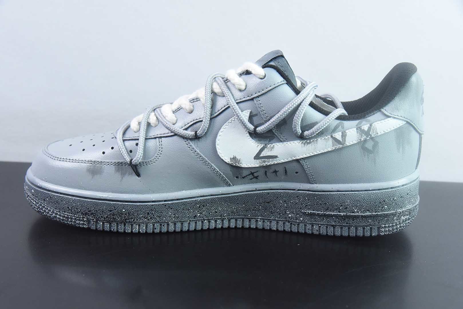 耐克 Nike Air Force 1'07 Low "ootp" 手绘涂鸦 水泥墙 空军一号低帮休闲板鞋 CW2288-110 纯原版本 实拍细节图