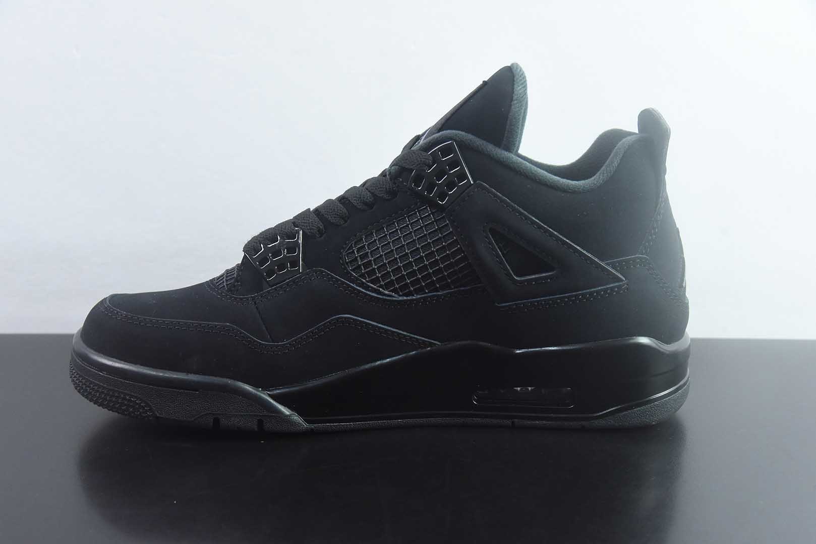 Jordan 乔丹 Air Jordan 4 Retro 时尚百搭 中帮 复古篮球鞋 男女同款 货号：CU1110-010 黑猫 纯原版本 实拍细节图