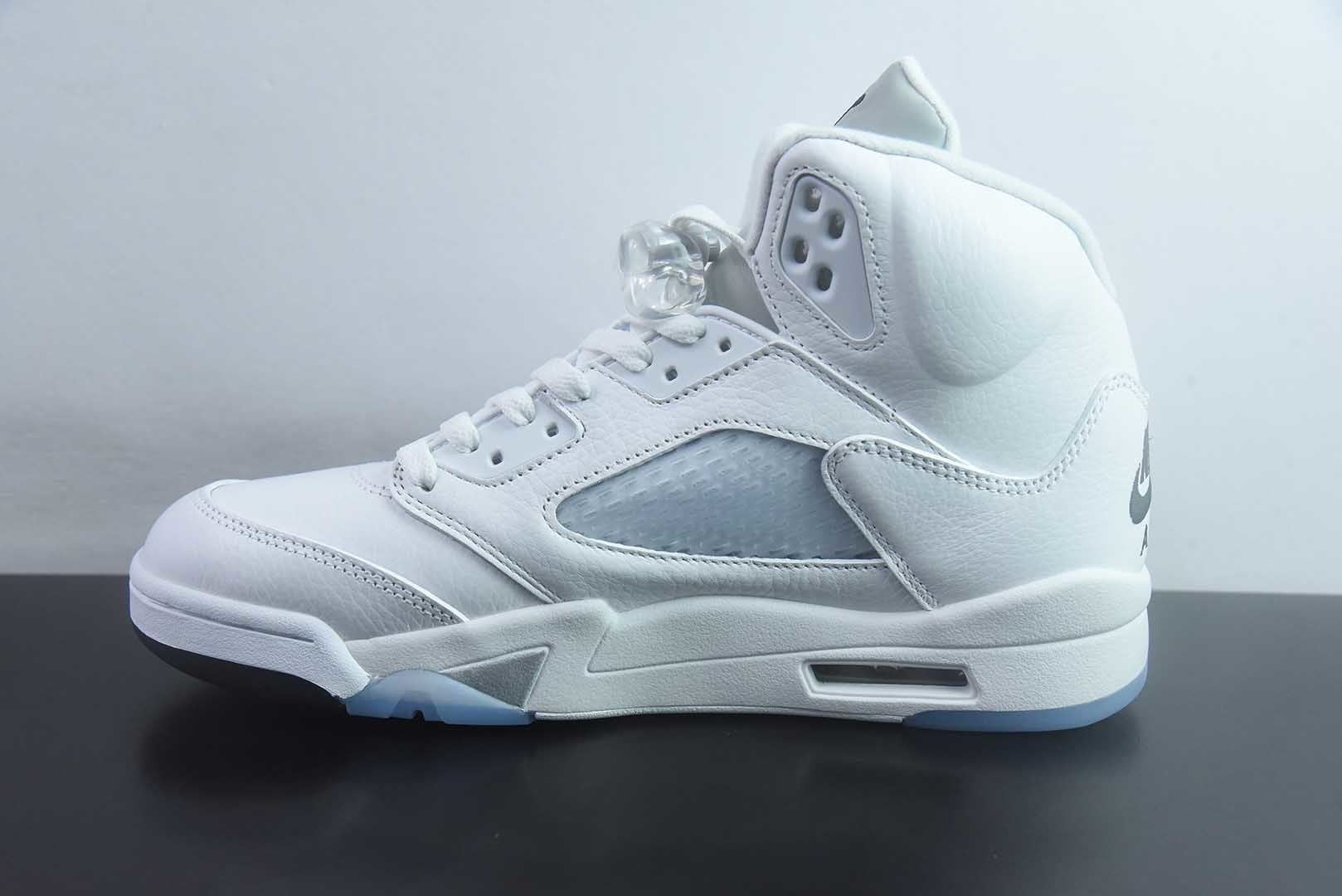 Jordan 乔丹 Air Jordan 5 舒适贴合 复古篮球鞋 男款 货号:HQ7978-103 白银 纯原版本 实拍细节图